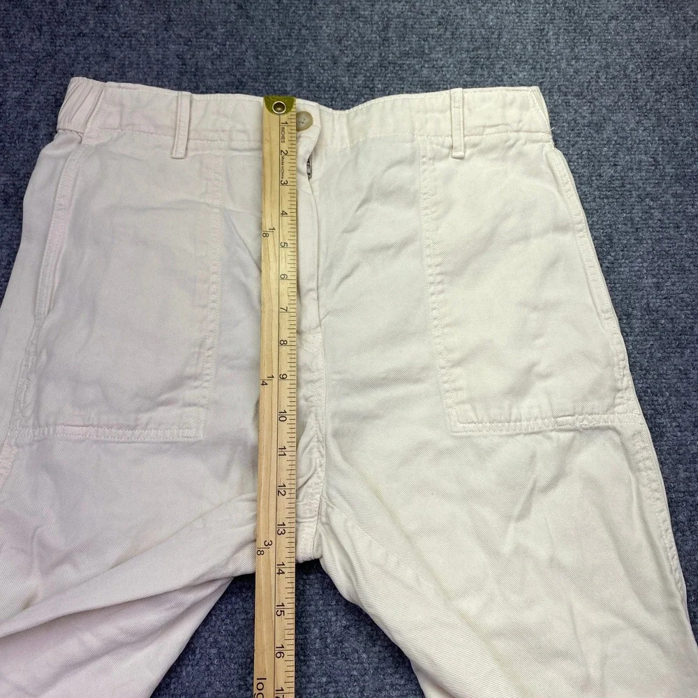 Banana Republic Womens M Cream Lyocell Linen‎ Tapered Utility Pants Grunge